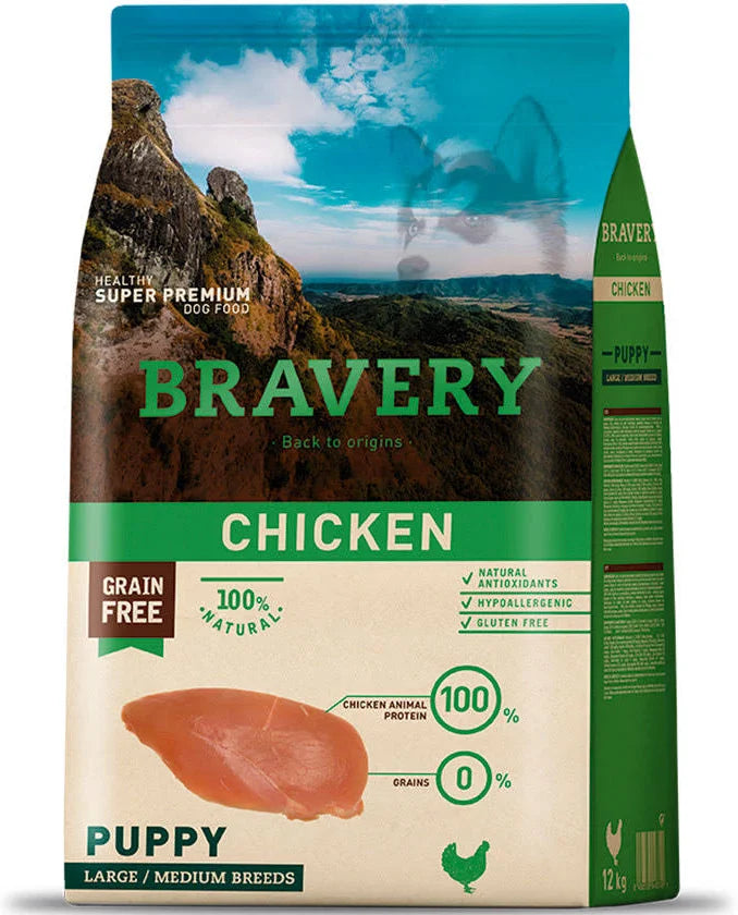 Bravery Chicken Puppy Large/Medium Breeds 4 Kg