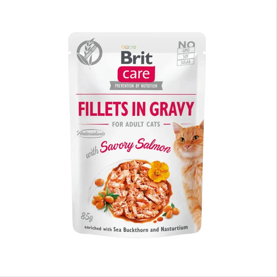 Brit Care Cat Fillets In Gravy With Savory Salmon 85 G