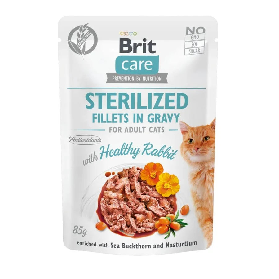 Brit Care Cat Sterilized Fillets In Gravy With Healthy Rabbit 85 G