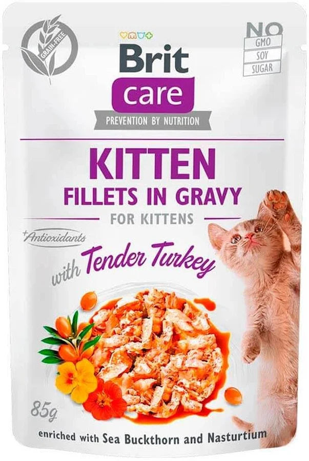 Brit Care Cat Kitten Fillets In Gravy With Tender Turkey 85 G