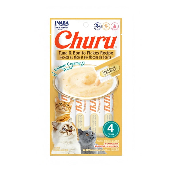 Churu Atún con Hojuelas de Bonito (paquete conteniendo 4 tubitos)