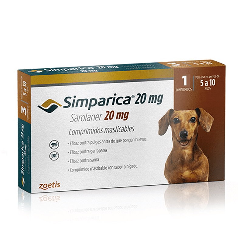 1 Kg a 10 Kg
Simparica 1 Comprimido – 5.1 Kg a 10 Kg