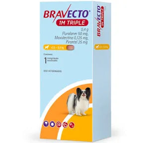 BRAVECTO 1M TRIPLE PERRO X 1 COMP – 2.5-5 KG