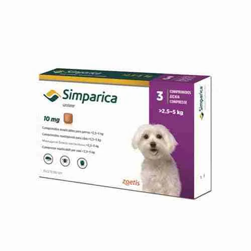 Simparica 10 Mg 2,5 a 5 Kg – 3 comprimidos