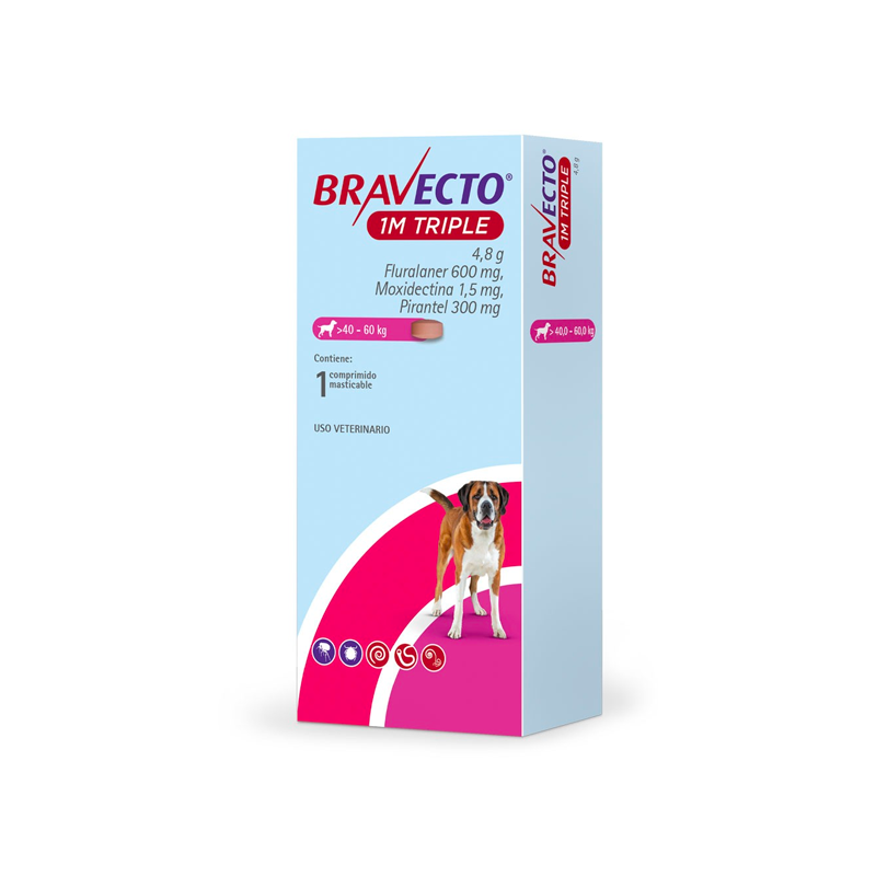 BRAVECTO 1M TRIPLE PERRO X1 COMP – 40-60 KG