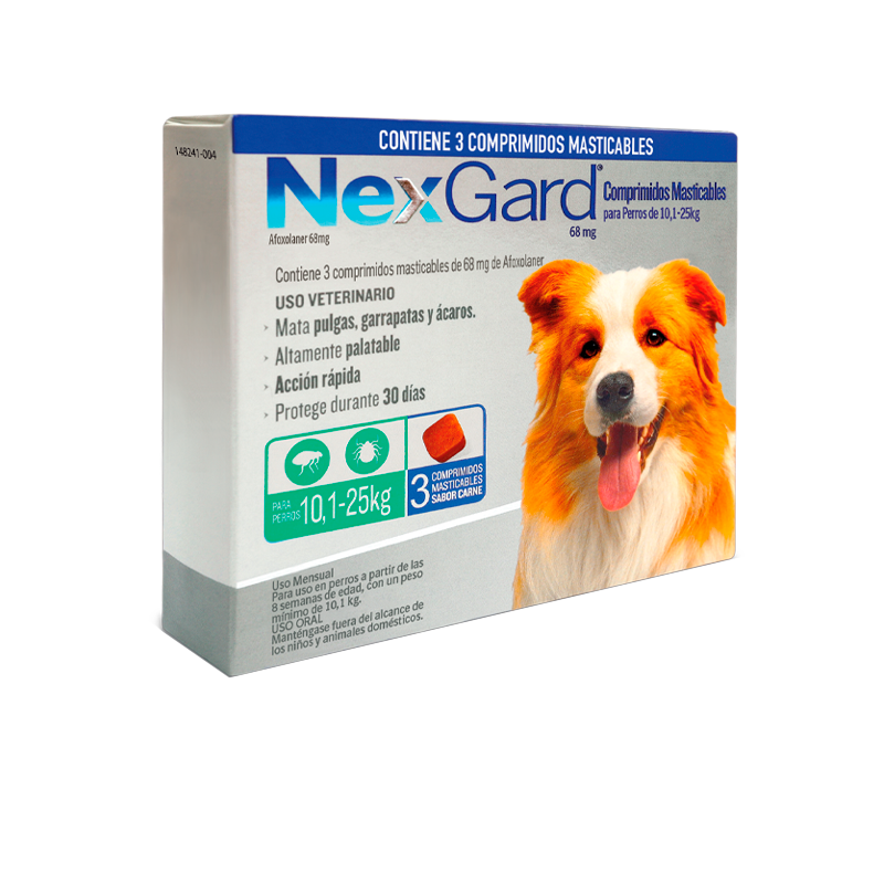 NexGard 10,1 a 25 Kg -  3 Comprimidos.
