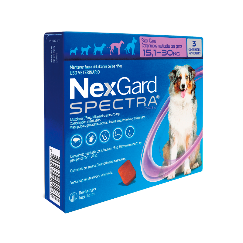 Nexgard Spectra 15.1 a 30Kg – 3 Comprimidos