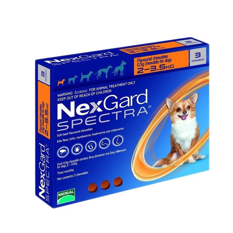 Nexgard Spectra para Perros 2 a 3,5 KG - 3 comprimidos