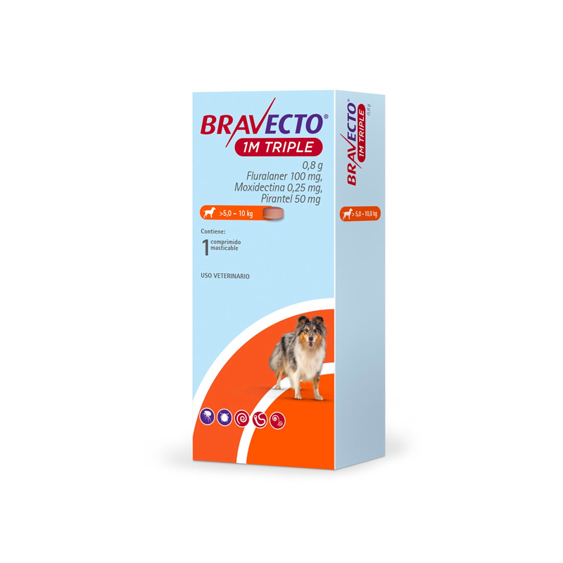 BRAVECTO 1M TRIPLE PERRO X 1 COMP – 5-10 KG