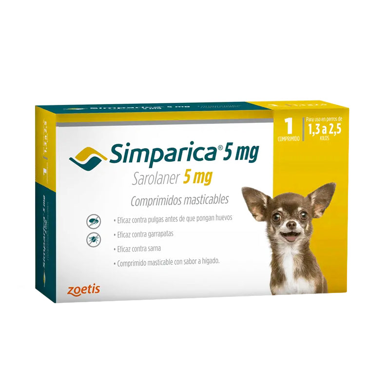 Simparica para Perros 1.3 a 2.5 kgs 1comprimido