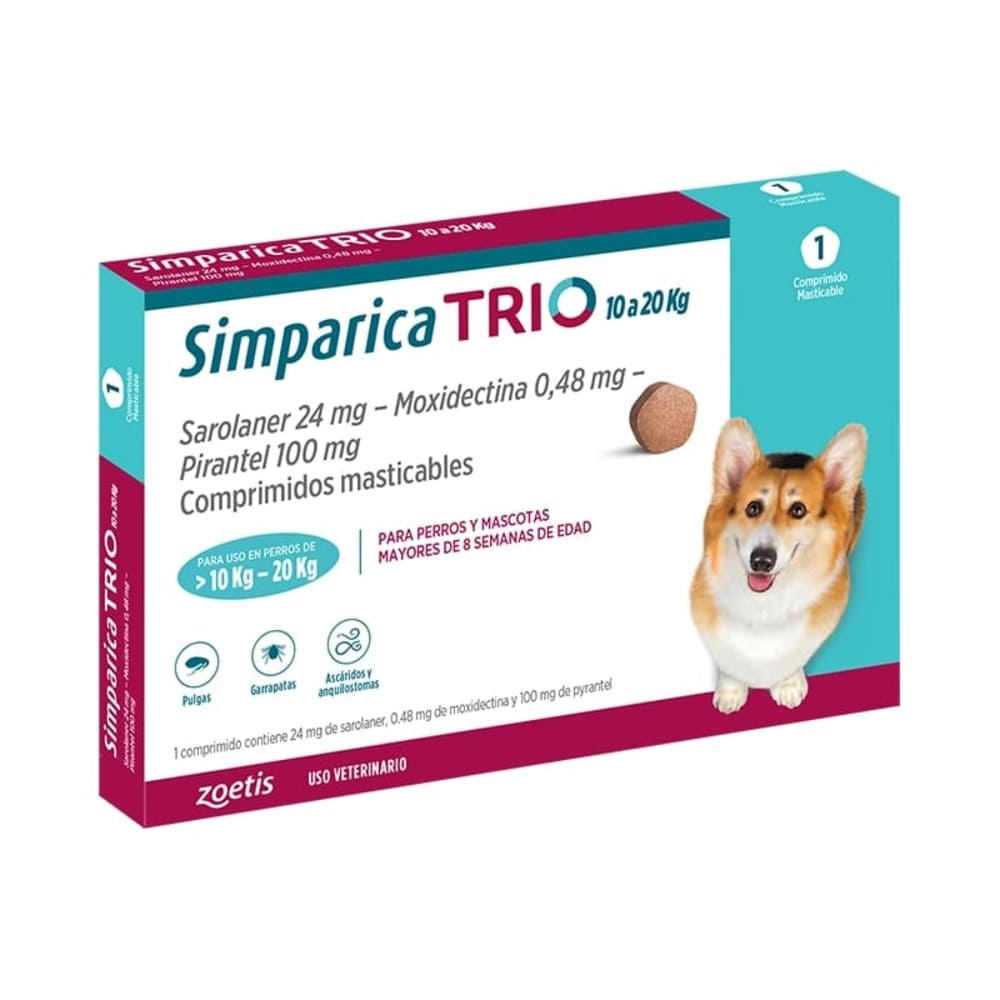 Simparica Trio 10 a 20 kg - 1 comprimido
