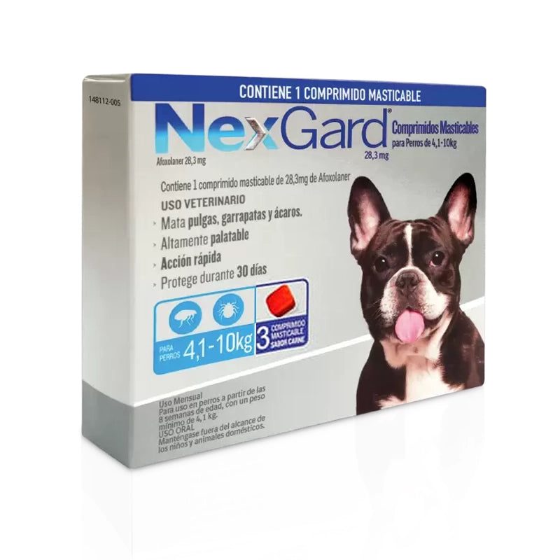 Nexgard 4,1 a 10 Kg - 3 Comprimidos.